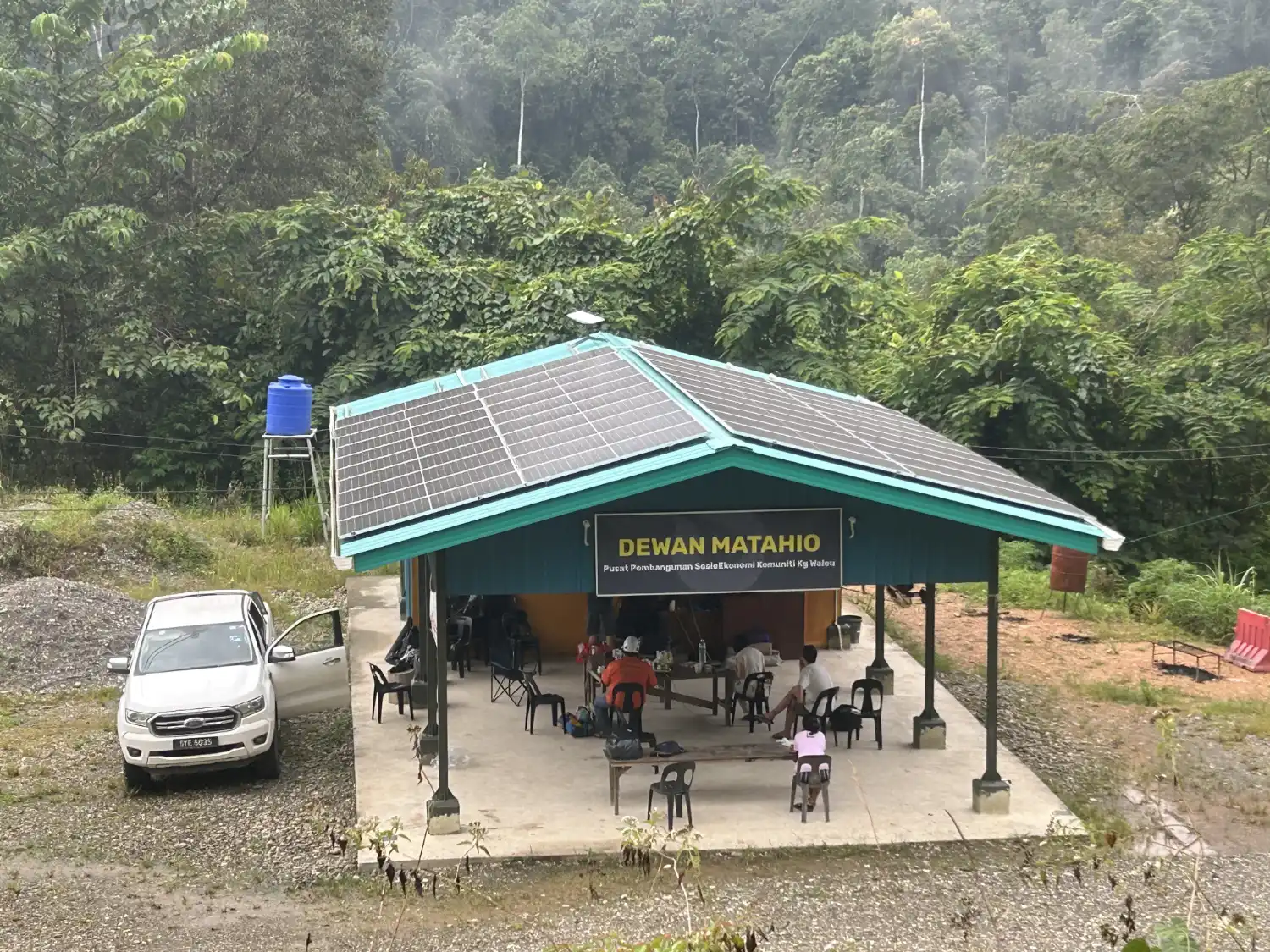 Aerial shot of the Walou Micro Hydro-Solar Hybrid Project